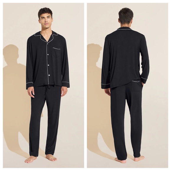 Eberjey The William Modal PJ in Black Long Pajamas Set - Picture 1 of 10
